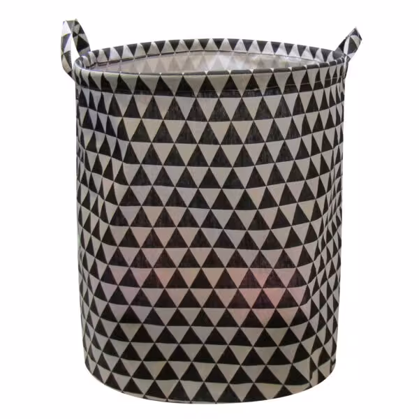 لینوود سبد وسایل لمینیت طرح مثلثی سفید-مشکی بزرگ