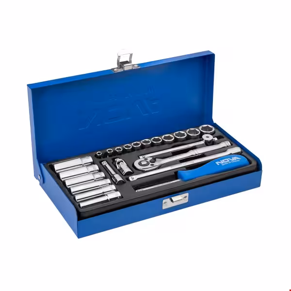 جعبه بکس 1/4 اینچ 23 پارچه هواگیری نووا 7302