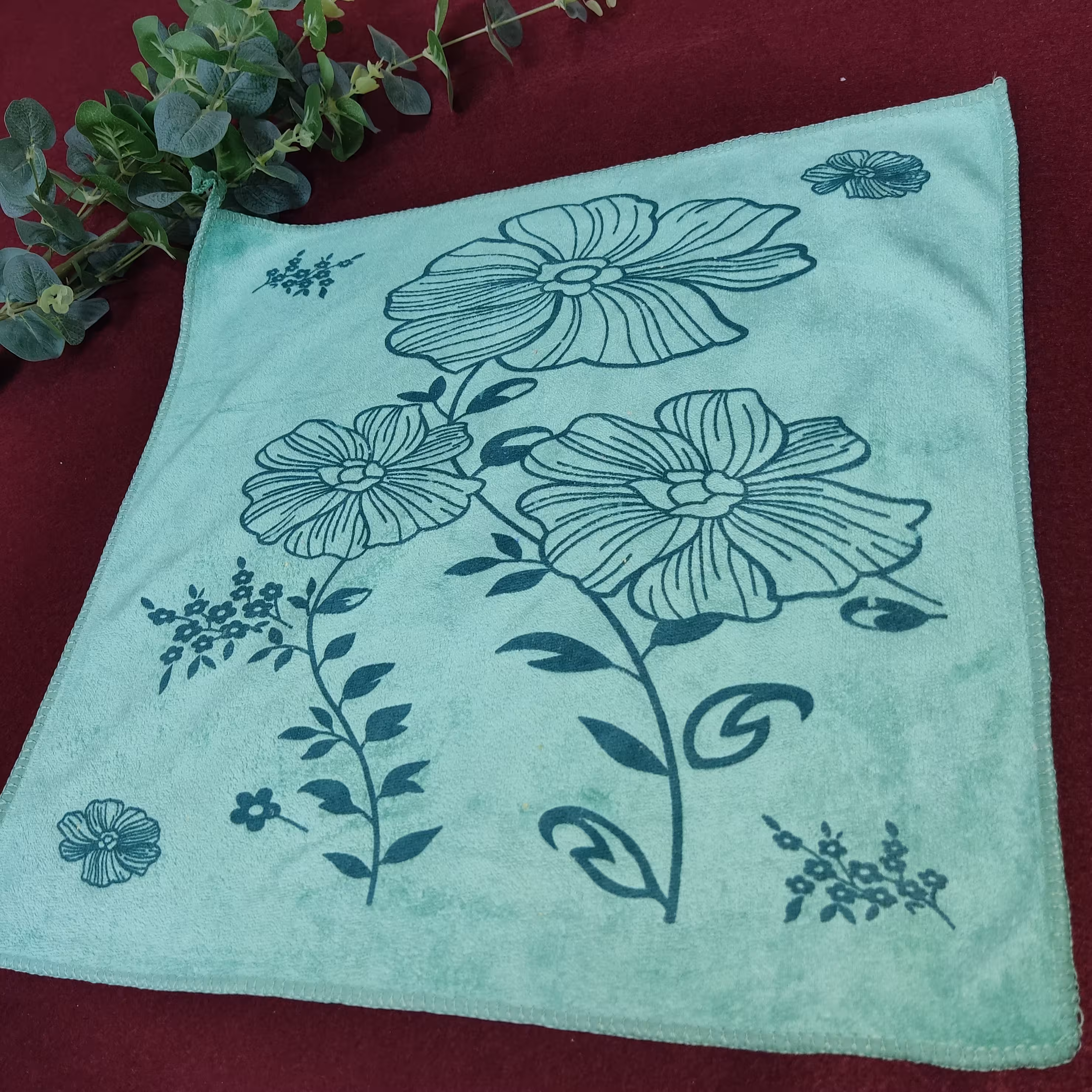 دستمال گلدارنانو 40در40عمده  در 6رنگ6عدد وارداتی