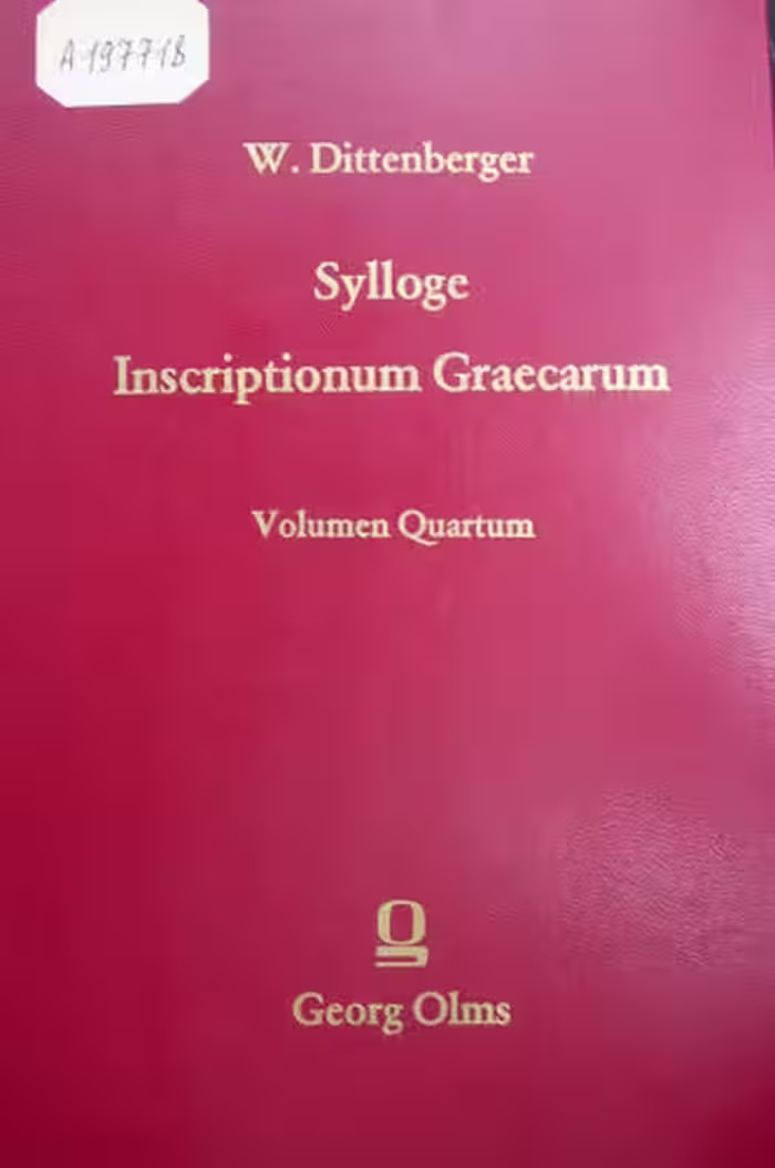 خرید و دانلود نسخه کامل کتاب Sylloge Inscriptionum Graecarum