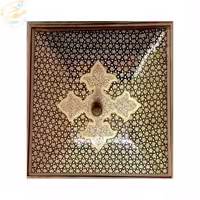 شکلات خوری خاتم کاری طرح ستاره قطبی چهارگوش21*21