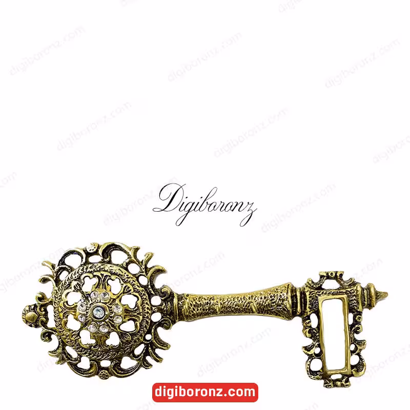 جاکلیدی برنجی برنزی مدل کلید نگین دار