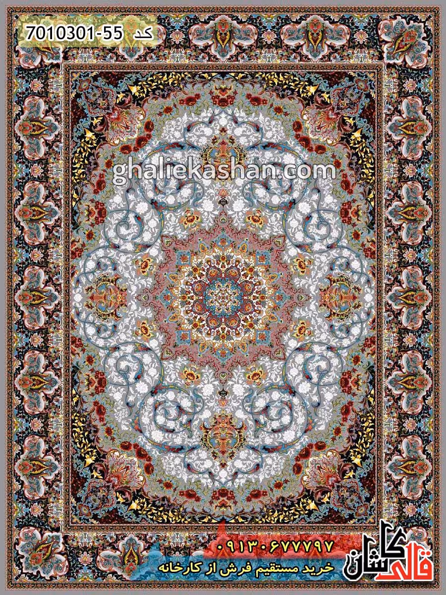فرش 1000 شانه طرح مهرنوش زمینه فیلی کاشان