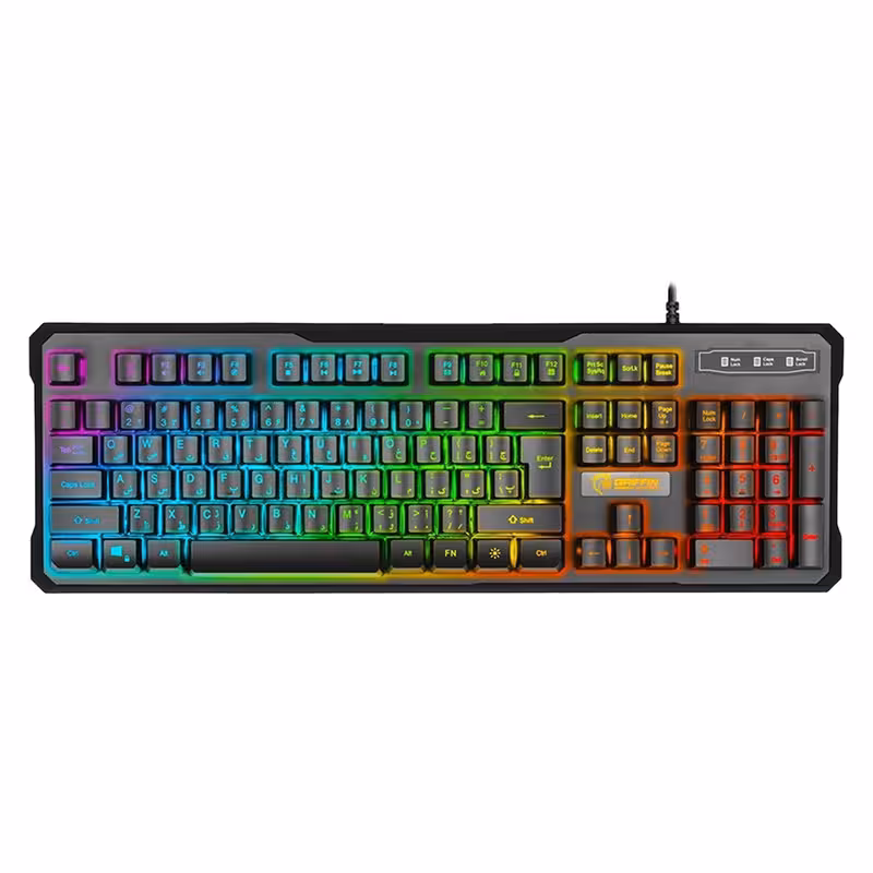 کیبورد گیمینگ گرین مدل GK601-RGB، سوییچ نیمه مکانیکال، Full-Size، نورپردازی RGB | کالا مکس