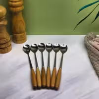 قاشق شربت خوری دسته چوبی