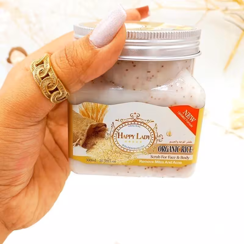اسکراب شنی صورت و بدن برنج هپی لیدی HAPPY LADY