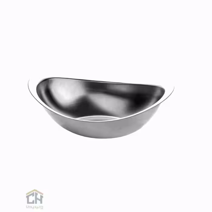 کاسه استیل نقره ای بیضی گلدکیش مدل 11002