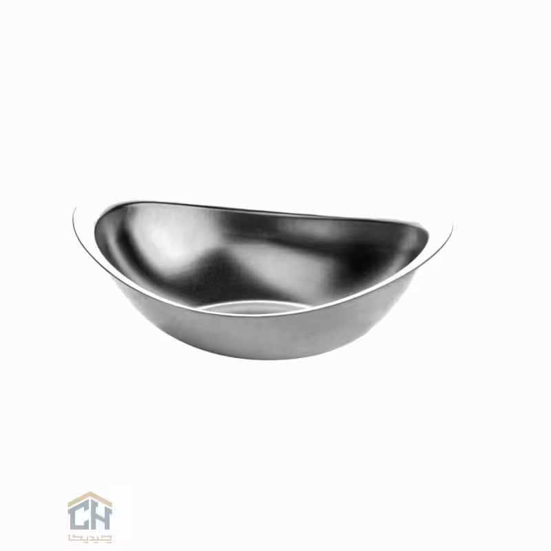 کاسه استیل نقره ای بیضی گلدکیش مدل 11002