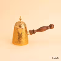 قهوه جوش برنجی طلایی در دار مدل لوتوس