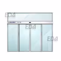 درب اتوماتیک شیشه ای دو لنگه بازشو اسلایدی