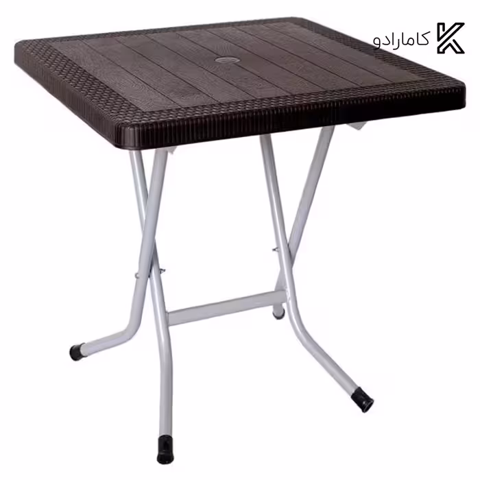 میز مربع حصیر بافت تاشو پایه فلزی کد 523