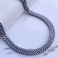 زنجیر دوبل مردانه سیاه قلم 60 سانتی 12 میل