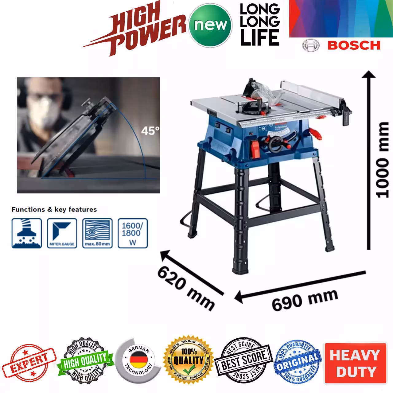 اره میزی بوش مدل فوق حرفه ای GTS 254 Professional