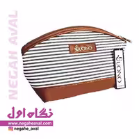 کیف آرایشی 7001 بونو رنگ راه راه طوسی