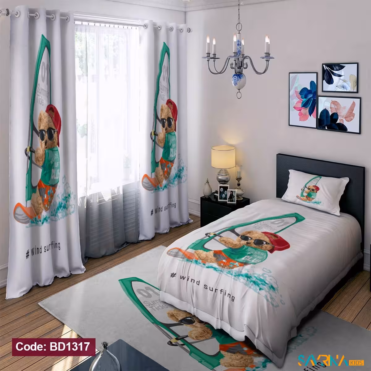 ست اتاق خواب پسرانه طرح تدی قایق سوار کد BD1317