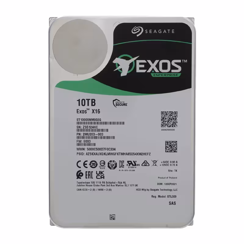 هارد دیسک داخلی Seagate EXOS X16 با ظرفیت 10 ترابایت SAS