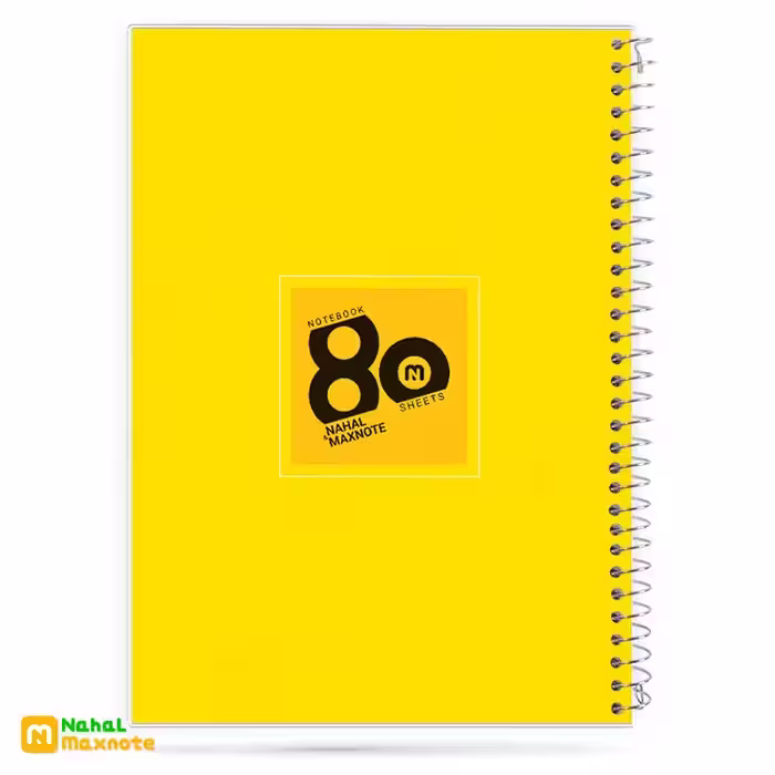 دفتر80 برگ سیمی طلقی تک رنگ (زرد) کد 3821