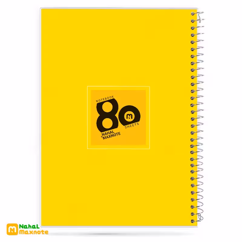 دفتر80 برگ سیمی طلقی تک رنگ (زرد) کد 3821
