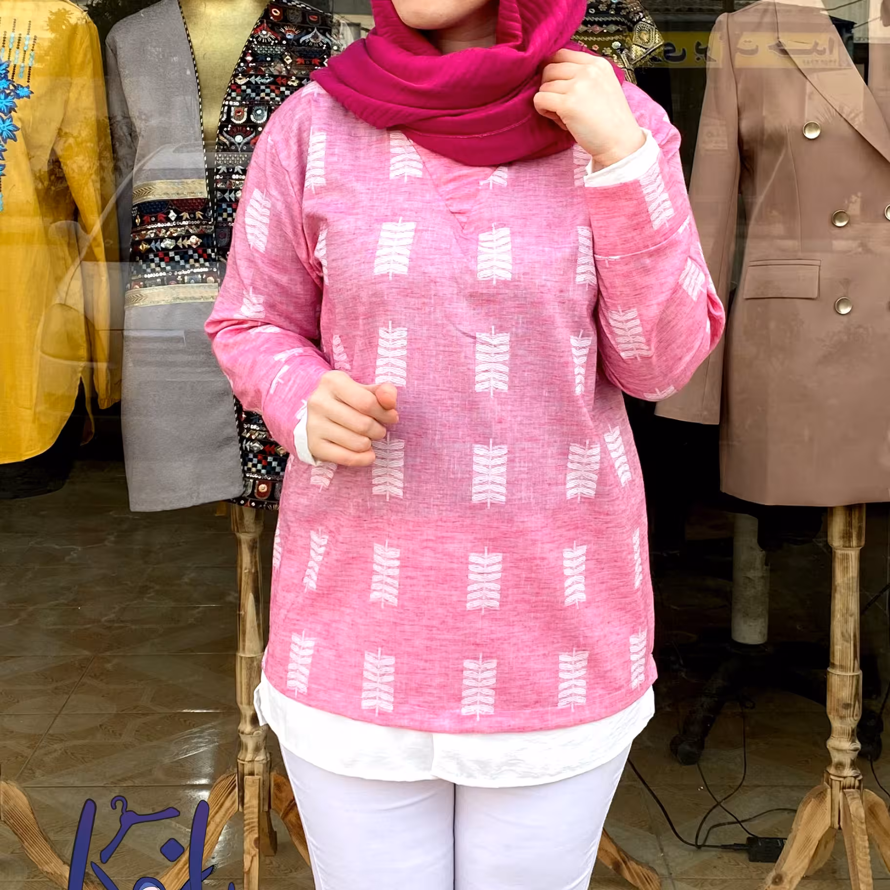 تونیک طرح برگ سرخپوستی
