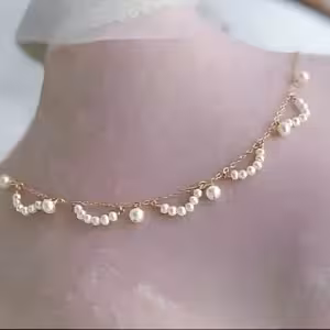 گردنبند مرواریدی استیل مجلسی