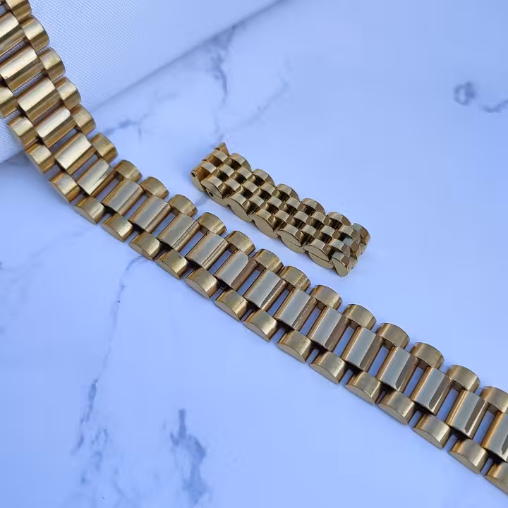 ست دستبند و انگشتر طلایی پسرانه استیل