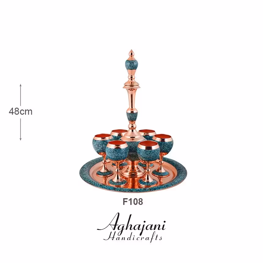 سرویس شربت خوری بزرگ فیروزه کوبی آقاجانی کد F108
