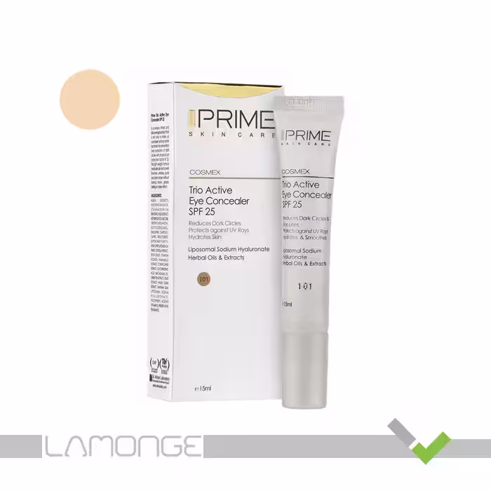 کانسیلر دور چشم SPF25 پرایم مدل Trio Active شماره 101 حجم 15 میلی لیتر