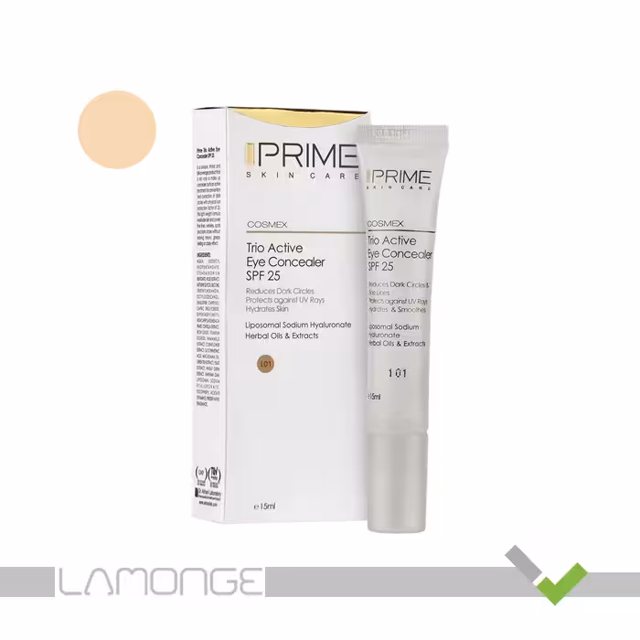 کانسیلر دور چشم SPF25 پرایم مدل Trio Active شماره 101 حجم 15 میلی لیتر