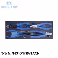 فوم داخل جعبه ابزار ست انبر دست سيم چين دمباريک 4 کينگ توني