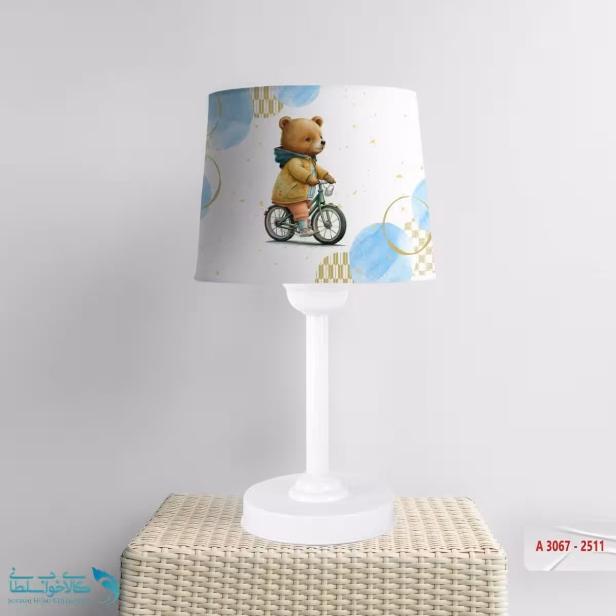 آباژور اتاق کودک طرح تدی دوچرخه سوار کد A3067