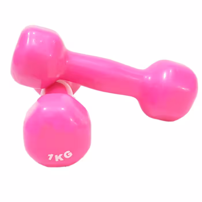 دمبل ایروبیک روکش دار 1 کیلوگرمی مدل 02-Pink بسته دو عددی | کالا مکس