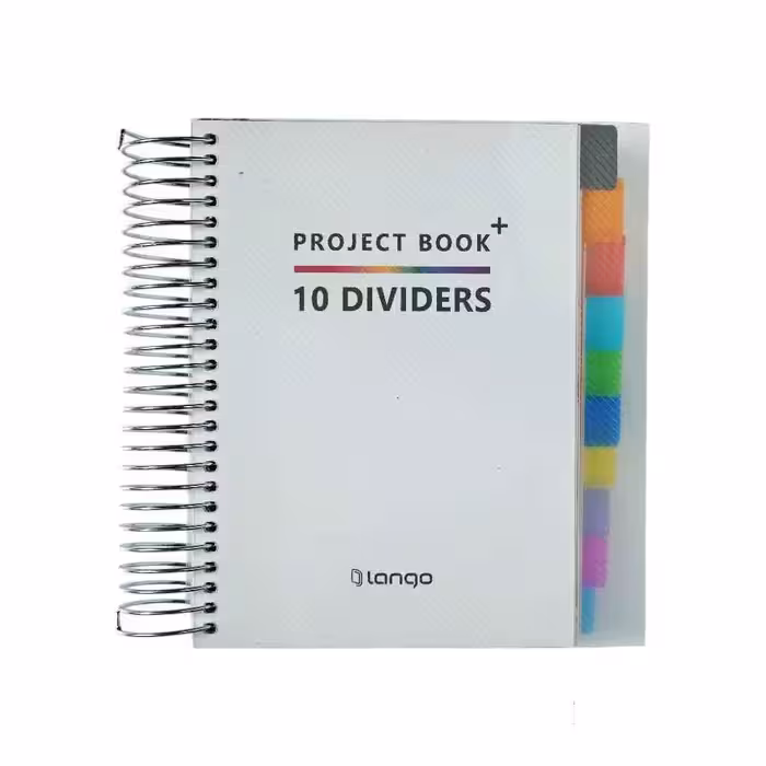 دفتر یادداشت200برگ165*120 سیم ار بغل(دیوایدر دار) پروژه پلاس لانگو