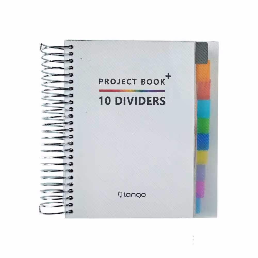 دفتر یادداشت200برگ165*120 سیم ار بغل(دیوایدر دار) پروژه پلاس لانگو