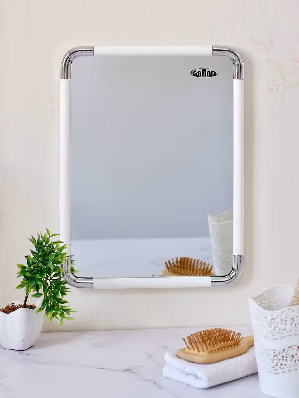 آیینه سفید کروم 30در40 گرند