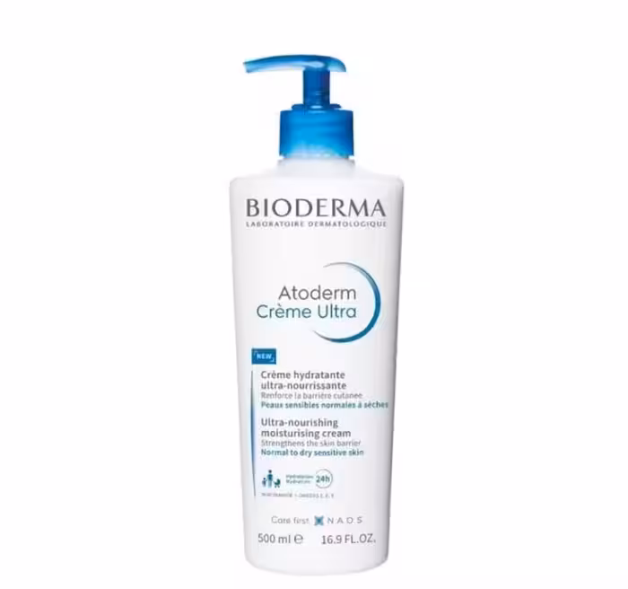 کرم مرطوب کننده بایودرما اتودرم پوست خشک و حساس صورت و بدن حجم500میلی لیتر