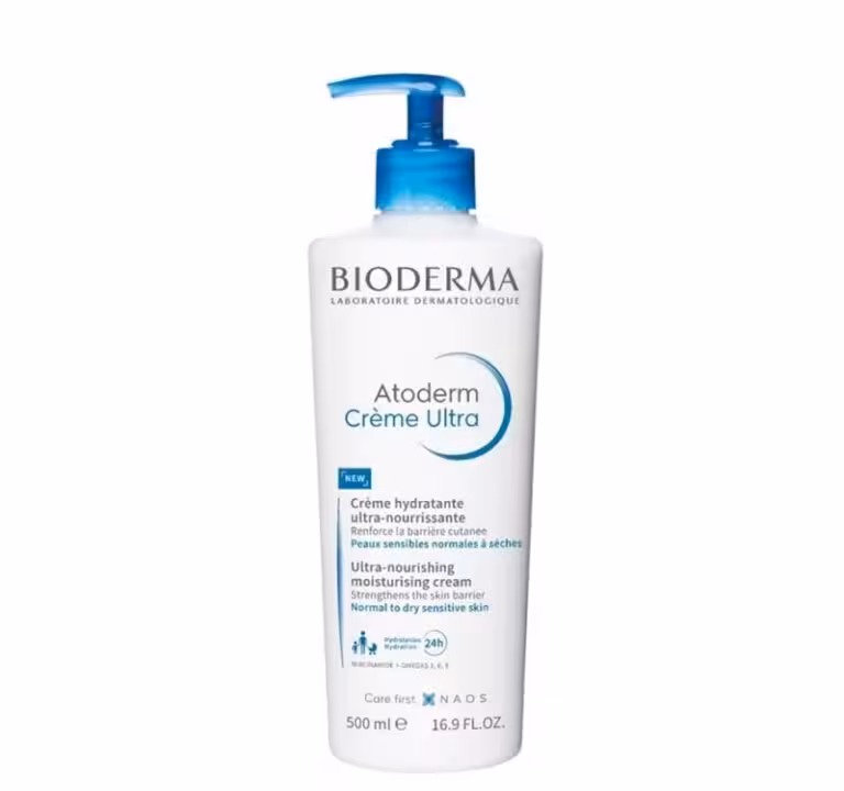 کرم مرطوب کننده بایودرما اتودرم پوست خشک و حساس صورت و بدن حجم500میلی لیتر