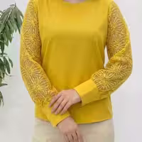 شومیز مجلسی بوگاتی آستین گیپور نیکا