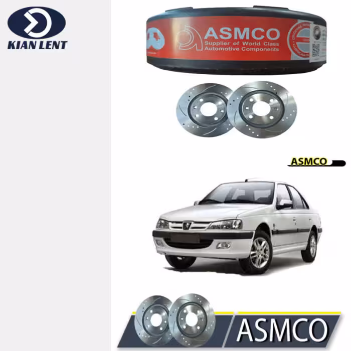 دیسک ترمز سوراخ دارجلو پژو پارس برند ASMCO(2عدد)