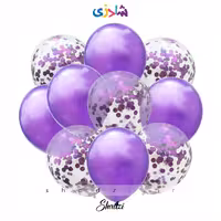 پک 10عددی کروم پولکی بنفش