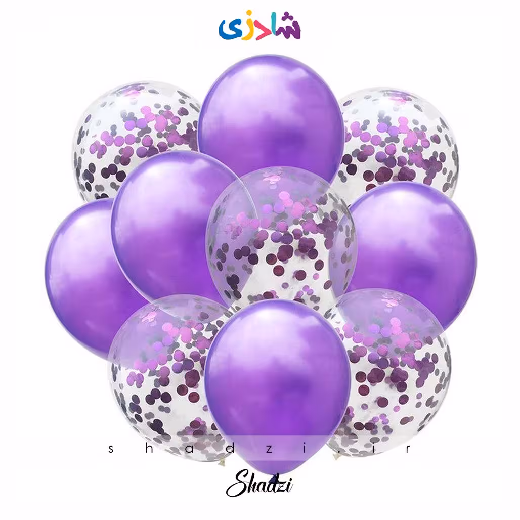 پک 10عددی کروم پولکی بنفش