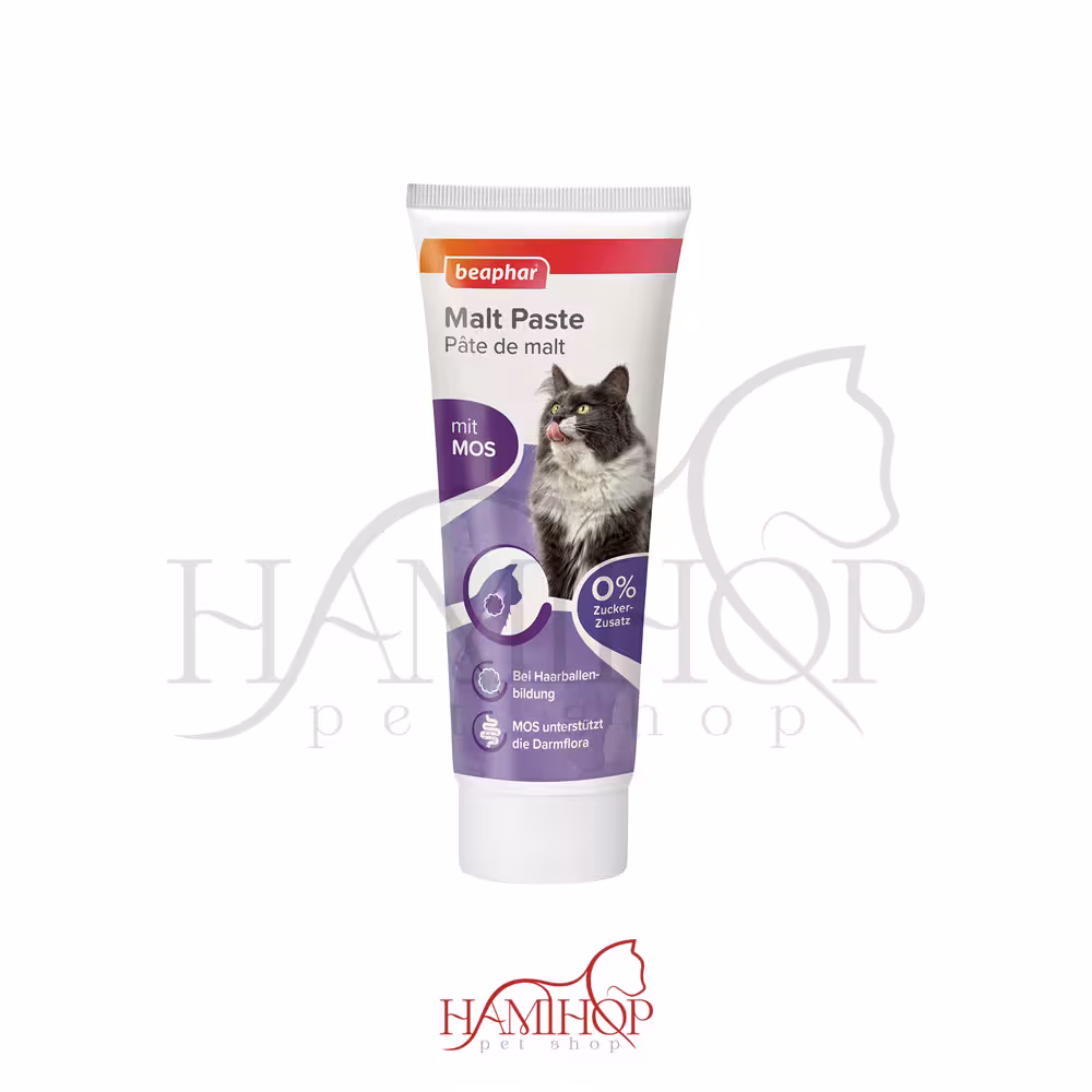 خمیر مالت ضد گلوله مویی گربه حاوی تورین بیفار 100 گرم Beaphar Malt Paste   Mos