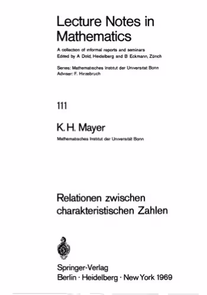 خرید و دانلود نسخه کامل کتاب Relationen zwischen charakteristischen Zahlen