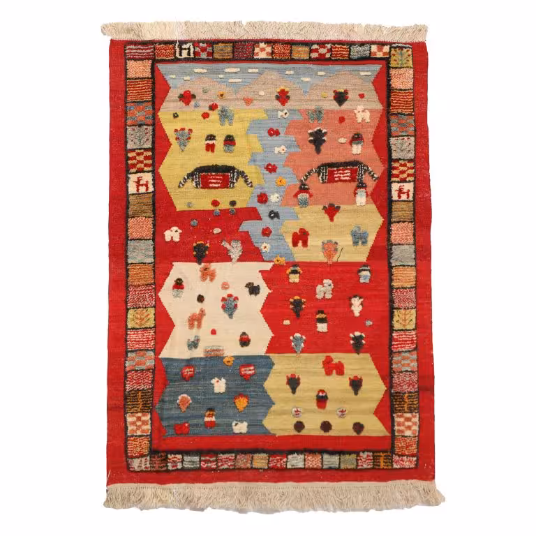 گلیم گبه دستبافت یک متری مدل عروسکی کد 4030564