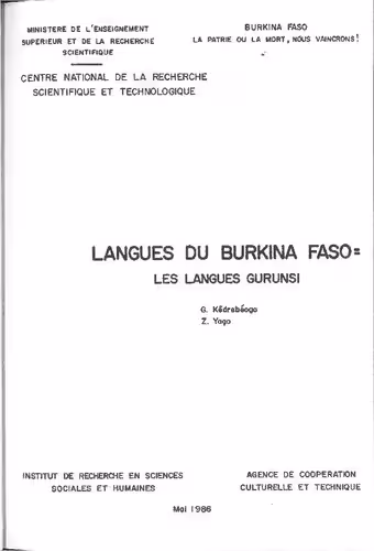 خرید و دانلود نسخه کامل کتاب Langues du Burkina Faso : les langues Gurunsi