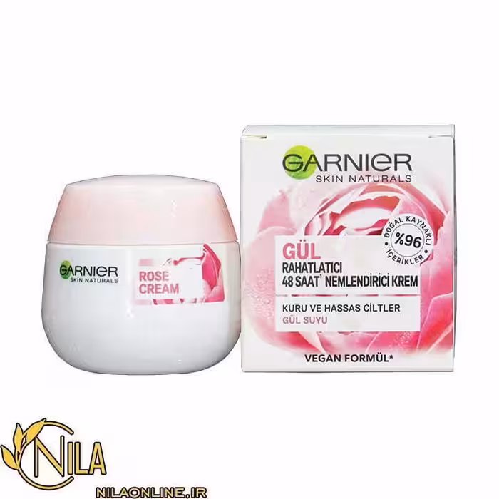 کرم آبرسان گارنیر Garnier گل رز مخصوص پوست خشک و حساس حجم 50 میلی لیتر
