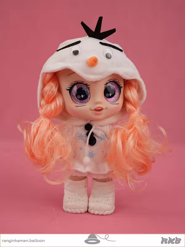 عروسک دختر چشم درشت همراه با اکسسوری girl doll