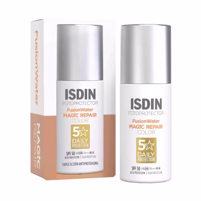 ضد آفتاب رنگی ایزدین مدل FUSION WATER MAGIC REPAIR حجم 50 میل -ISDIN