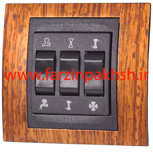 کلید کولر (جدید) توکار دلند مدل سیلور رنگ ماهاگونی مشکی