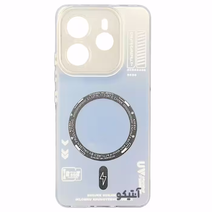 قاب گوشی Xiaomi Note14-4G مدل SoCool طرح مگ سیف محافظ لنز دار-رنگ نقره ای