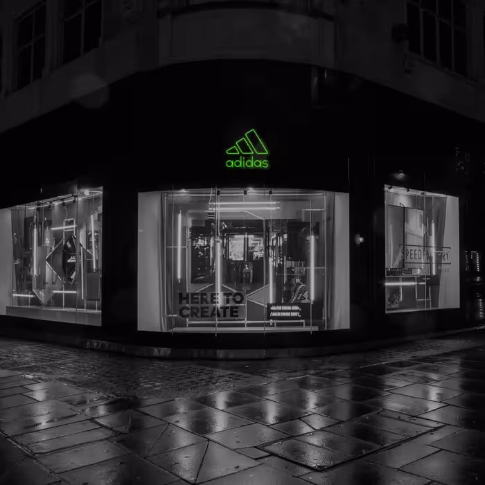 چراغ دیواری نئون دیزاین طرح Adidas-Text-BL_GR